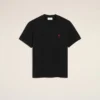 Ami de Coeur T-Shirt, Siyah Organik Pamuktan