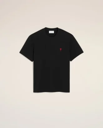 Ami de Coeur T-Shirt, Siyah Organik Pamuktan