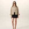 Bej Naylon Ami de Coeur Çivili Düğmeli Ceket
