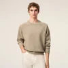 Bej Pamuklu Kabartmalı Ami de Coeur Sweatshirt