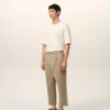 Bej Pamuklu Karot Oversized Pantolon