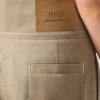 Bej Pamuklu Kemerli Pantolon