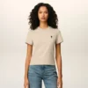 Bej Pamuklu Kısa Ami de Coeur T-Shirt