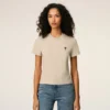 Bej Pamuklu Kısa Ami de Coeur T-Shirt