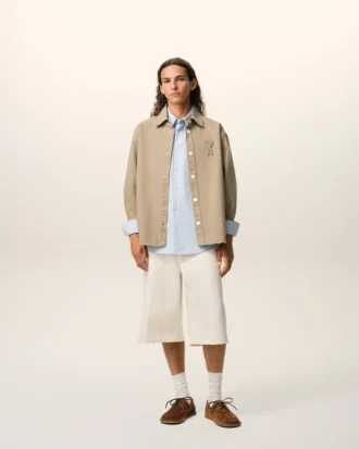 Bej Pamuklu Örme Ami de Coeur Overshirt