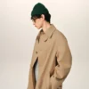 Bej Su İtici Pamuklu Twill Kemerli Mac