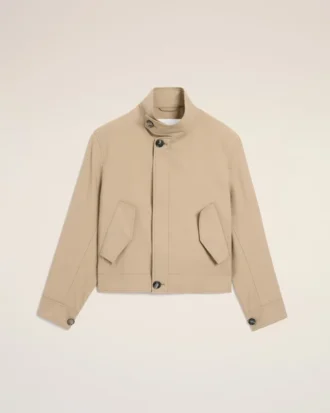 Bej Yeni Yün Harrington Ceket