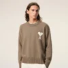 Bej Yün ve Pamuklu Bisiklet Yaka Ami de Coeur Sweater
