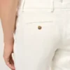 Beyaz Karışımlı Keten Düz Pantolon