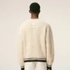 Beyaz Nervürlü Yün V Yaka Ami de Coeur Sweater