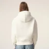 Beyaz Pamuk Kabartmalı Ami de Coeur Hoodie