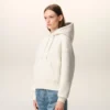 Beyaz Pamuk Kabartmalı Ami de Coeur Hoodie