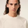 Beyaz Pamuk Kabartmalı Ami de Coeur Sweatshirt