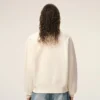 Beyaz Pamuk Kabartmalı Ami de Coeur Sweatshirt