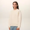 Beyaz Pamuk Kabartmalı Ami de Coeur Sweatshirt