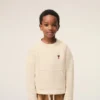 Beyaz Pamuklu Ami de Coeur Bisiklet Yaka Sweatshirt