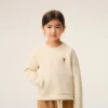 Beyaz Pamuklu Ami de Coeur Bisiklet Yaka Sweatshirt