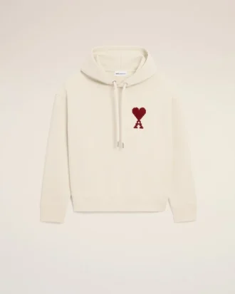 Beyaz Pamuklu Ami de Coeur Hoodie