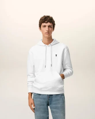 Beyaz Pamuklu Ami de Coeur Hoodie