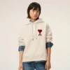 Beyaz Pamuklu Ami de Coeur Hoodie