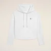 Beyaz Pamuklu Ami de Coeur Kısa Kapüşonlu Sweatshirt