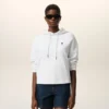 Beyaz Pamuklu Ami de Coeur Kısa Kapüşonlu Sweatshirt