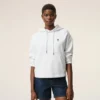 Beyaz Pamuklu Ami de Coeur Kısa Kapüşonlu Sweatshirt
