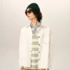 Beyaz Pamuklu Ami de Coeur Overshirt
