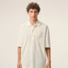 Beyaz Pamuklu Ami de Coeur Örme Yamalı Polo
