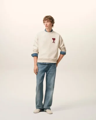 Beyaz Pamuklu Ami de Coeur Sweatshirt
