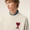 Beyaz Pamuklu Ami de Coeur Sweatshirt