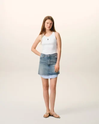Beyaz Pamuklu Ami de Coeur Tank Top