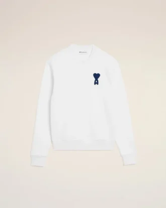 Beyaz Pamuklu Örgü Ami de Coeur Sweatshirt