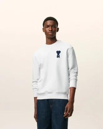 Beyaz Pamuklu Örgü Ami de Coeur Sweatshirt