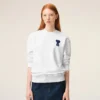Beyaz Pamuklu Örgü Ami de Coeur Sweatshirt