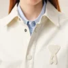 Beyaz Pamuklu Örme Ami de Coeur Overshirt