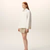 Beyaz Pamuklu Örme Ami de Coeur Overshirt