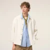 Beyaz Pamuklu Örme Ami de Coeur Overshirt