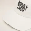 Beyaz Pamuklu “Thank You for Being a Friend” Nakışlı Şapka