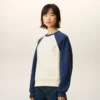 Beyaz ve Mavi Pamuklu Örme Ami de Coeur Sweatshirt