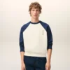 Beyaz ve Mavi Pamuklu Örme Ami de Coeur Sweatshirt