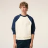 Beyaz ve Mavi Pamuklu Örme Ami de Coeur Sweatshirt