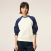Beyaz ve Mavi Pamuklu Örme Ami de Coeur Sweatshirt