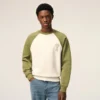 Beyaz ve Yeşil Pamuklu Örme Ami de Coeur Sweatshirt