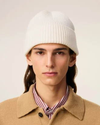 Beyaz Yün Ami de Coeur Beanie
