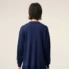 Bleu İnce Yünlü Bisiklet Yaka Ami de Coeur Sweater