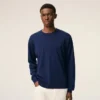 Bleu İnce Yünlü Bisiklet Yaka Ami de Coeur Sweater
