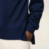 Bleu İnce Yünlü Bisiklet Yaka Ami de Coeur Sweater