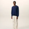 Bleu İnce Yünlü Bisiklet Yaka Ami de Coeur Sweater