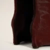 Bordo Deri İki Renkli Diz Boyu Çizmeler